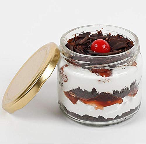 HAPPY BORN Small Glass Jars with lid 200 ml | small glass container with lid | Small Jar for Crafts, Wedding, Spices, DIY and Ca